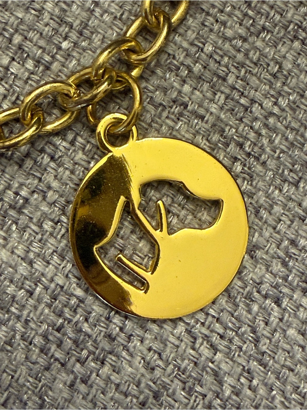 Gold Bag Charm Chain with 'H' Monogram, Dog, Horse & Padlock Charms - Picture 4 of 6